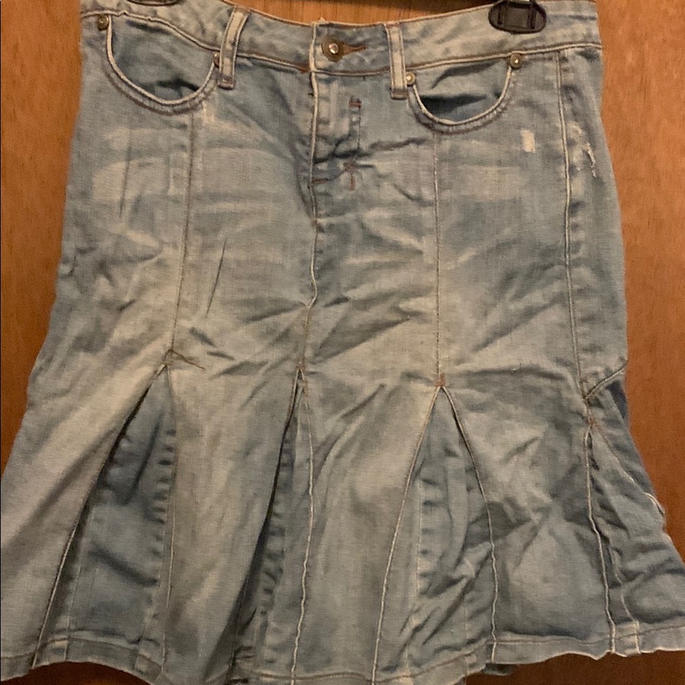 Candie's Denim A-Line Skirt in Light Blue